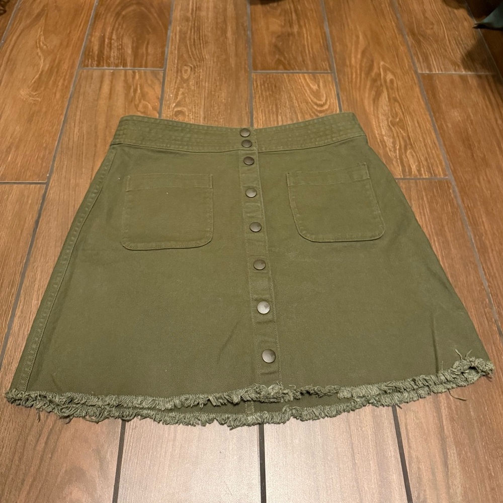 Madewell Olive Green Utility Skirt